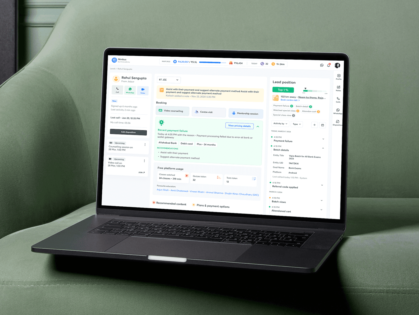 Improving coverage using a lead ranking mechanism in Nimbus