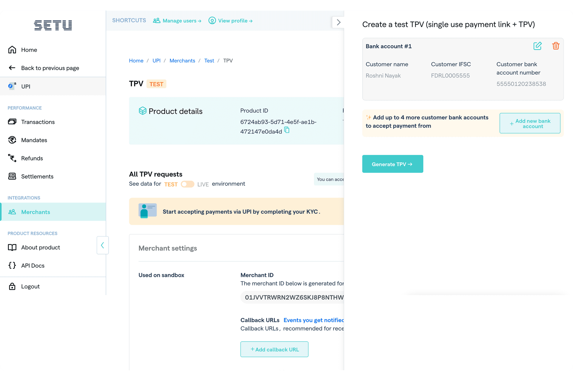 Before: the old dashboard, with a long sidebar listing one product's pages